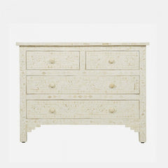 Maaya Bone Inlay Chest of Drawer sideboard White