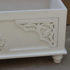 Cromer Hand Carved Floral Blanket Box White A