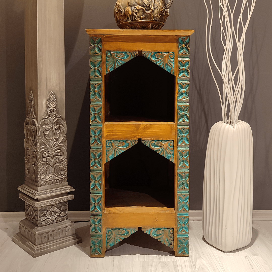 Indian Hand Carved Solid Wood Side Table 05