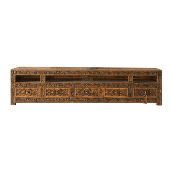 Indian Hand Carved Solid Wooden TV Unit 09