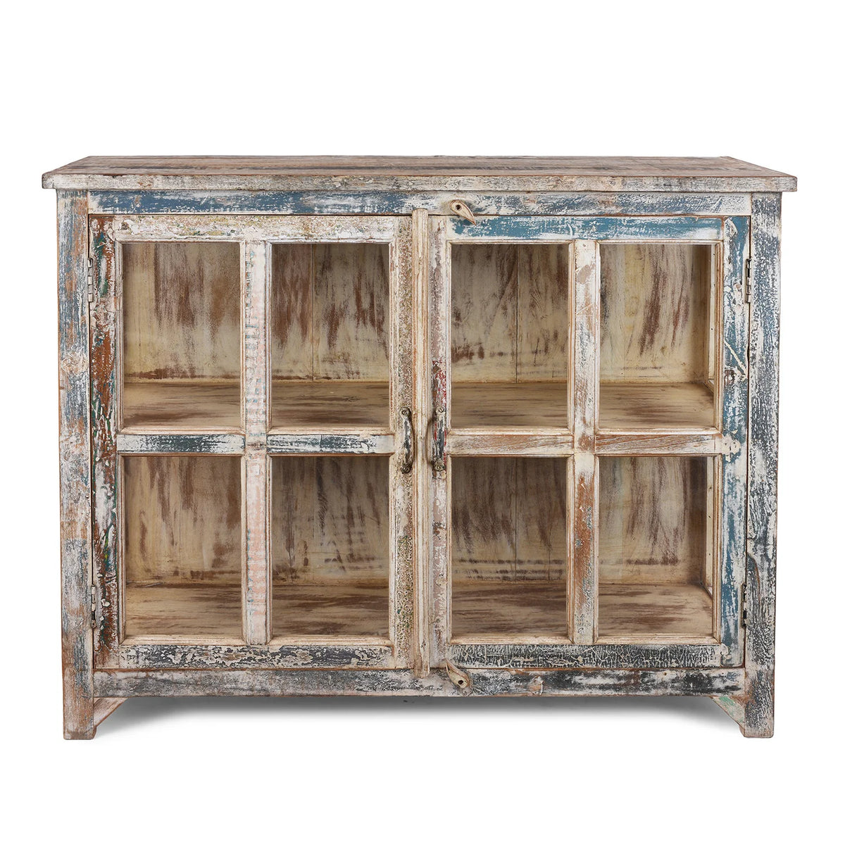 Rustica Reclaimed Solid Hard Wood Glass Door Cabinet D24