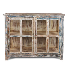 Rustica Reclaimed Solid Hard Wood Glass Door Cabinet D24