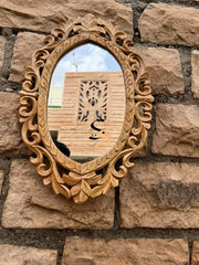 Hand Carved Mango Wood Mirror Frame 112