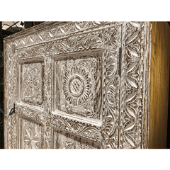 Indian Hand Carved Solid Hard Wood Single Door Cabinet D11