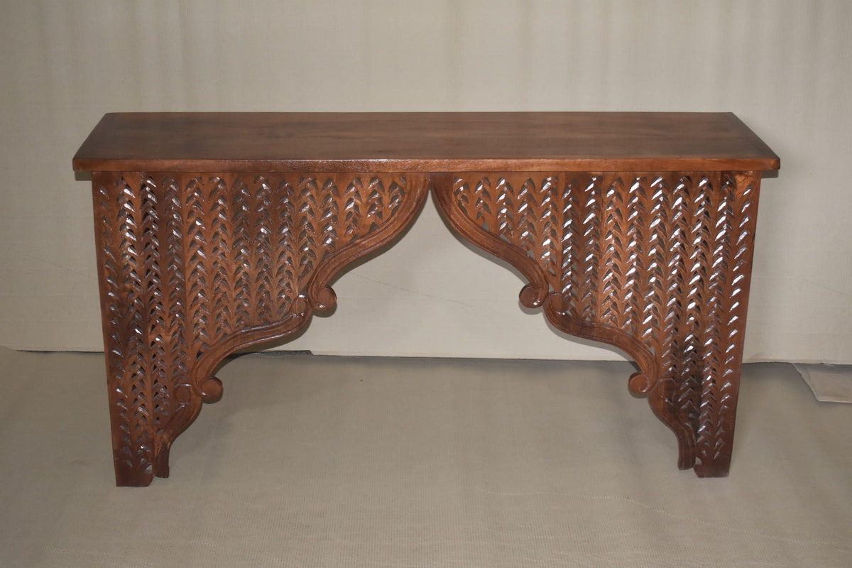 Mehrab Wooden Carved Entryway Console Table