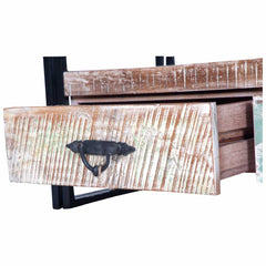Aspen Indian Metal and Reclaimed Wood Rustic TV Stand C6