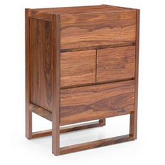 The Attic Tika Wood Designer Bar Cabinet Honey