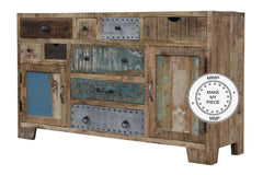 Lava Industrial Indian Solid Wood Buffet Sideboard With Drawers