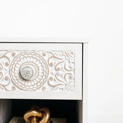 DYNASTY Hand Carved  Solid Wood Bedsides Table 64