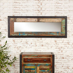 Aspen Reclaimed Wood Industrial Bathroom Wall Mirror 150cm