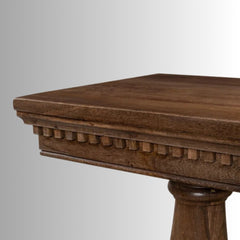 French Provincial Style Pillar Console Table Walnut