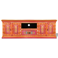 Indian Hand Painted Solid Wood TV Unit Stand B25