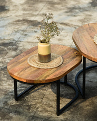 Angle Industrial Iron and Mango Wood Side Table 14