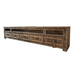 Indian Hand Carved Solid Wooden TV Unit 09