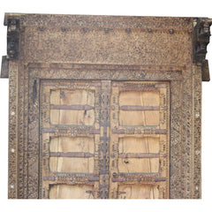 Indian Vintage Antique Handcrafted Wooden Brass Work Door 65