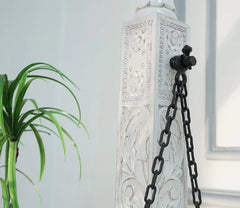 Handmade Indian Furniture Solid Hard Wood Swing Daybed in Whitewash