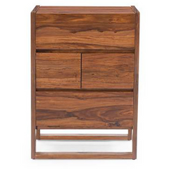 The Attic Tika Wood Designer Bar Cabinet Honey