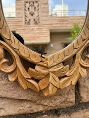 Hand Carved Mango Wood Mirror Frame 112