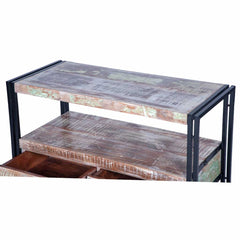 Aspen Indian Metal and Reclaimed Wood Rustic TV Stand C6
