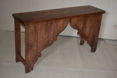 Mehrab Wooden Carved Entryway Console Table