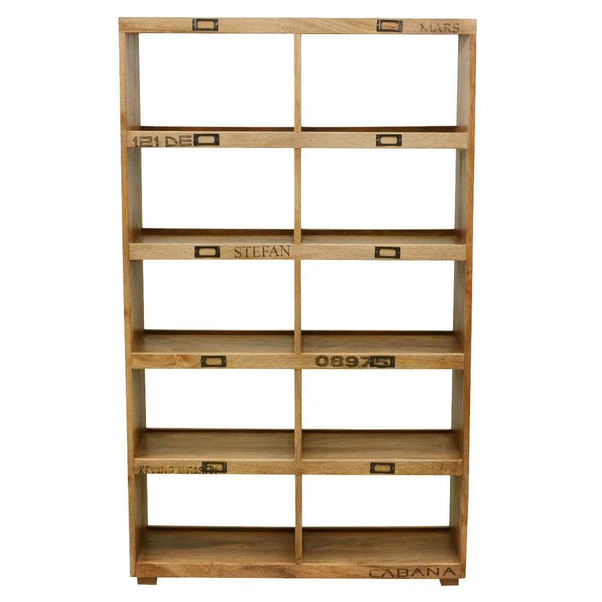 Earth Industrial 10 Open Shelf Rustic Solid Wood Cube Bookcase