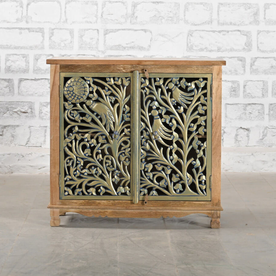 Indian Solid Wood Hand Carved Cabinet