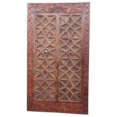 Indian Hand Carved Solid Wooden Barn Door Panel A75