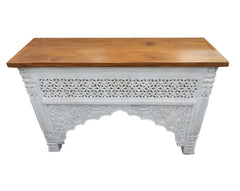 Mehrab Wooden Carved Entryway Console Table