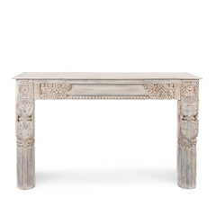 Antique Indian Hand Carved Solid Wood Console Table 07