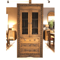 Metal Factory Industrial Indian Solid Wood & Metal Cabinet Bookshelf B13