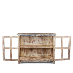 Rustica Reclaimed Solid Hard Wood Glass Door Cabinet D24
