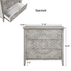 Indian Hand Carved Solid Wooden Bedside Table 01