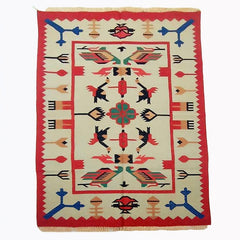 Kilim Wool Handwoven Cotton Dhurrie Durry Rug Jute Floor Covering Pattern 5