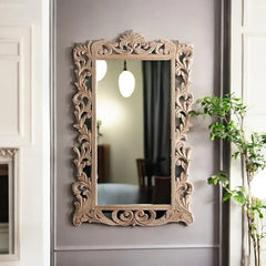 Hand Carved Solid Wooden Mirror Frame 37