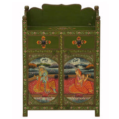 Hand-Painted Solid Wood Cabinet In Multi-Colour