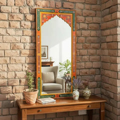 Indian Hand Painted Solid Wood Mirror Frame 114