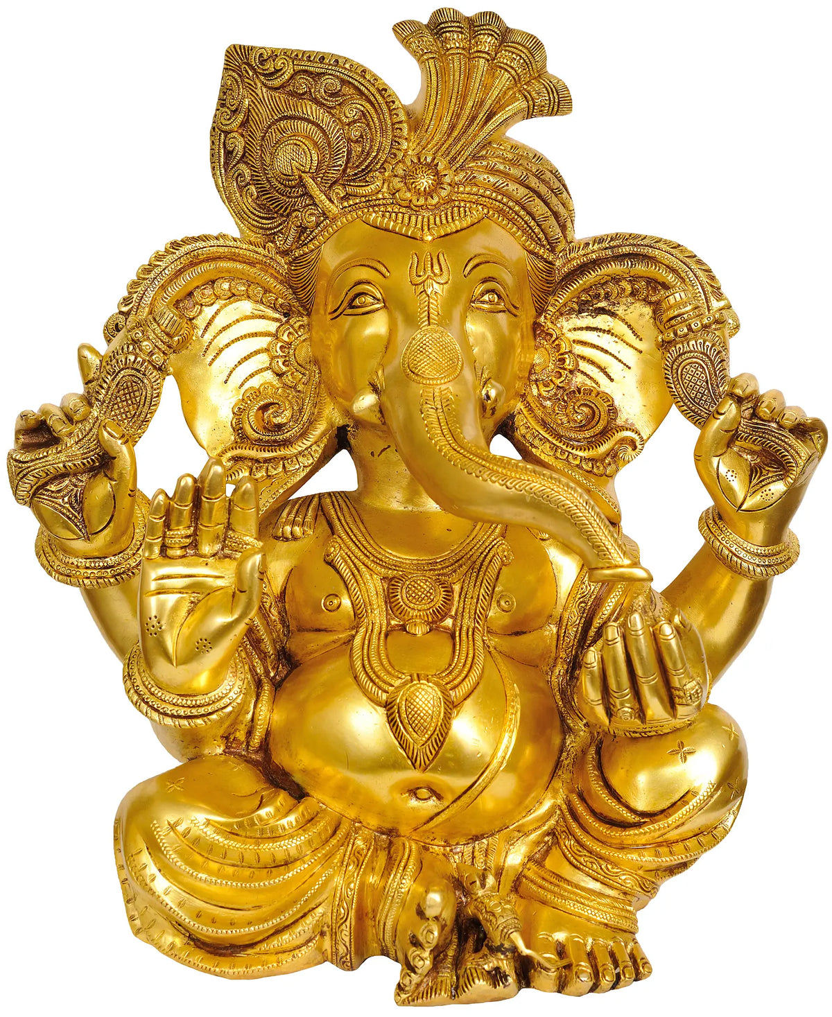 Indian Lord Ganesha Handmade Brass Statue