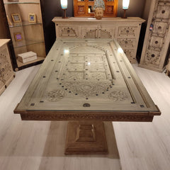 Indian Hand Carved Solid Wood Dining Table 09