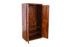 Diamond Indian Sheesham Solid Wood Wardrobe Cabinet 100x50x200cm