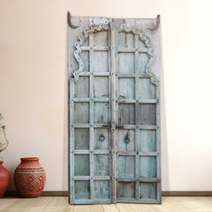 Indian Vintage Antique Reclaimed Teak Wood Door Panel 36