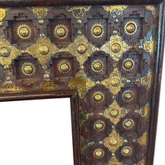 Vintage Hand Carved Brass Work Solid Wood Mirror Frame 104