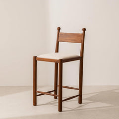 The Gileteen Wooden Finials Dining Chair with Upholstered Seat