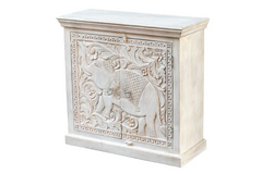 Antique Indian Floral Hand Carved Solid Wooden Vanity 97x40x93cm A0108  -  