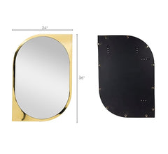 Corsica Victorian Arched Hand-Casted Full-Length Mirror Premium Wall-Mount & Leaning Metal Frame Gold