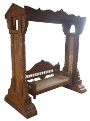 IIndian Furniture Solid Wooden Carving Hanging Swings Jhula for Living Room