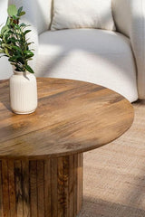 The Gileteen Handmade Solid Hard Wood Coffee Table Natural Finish