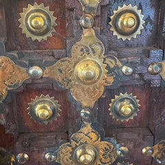 Vintage Hand Carved Brass Work Solid Wood Mirror Frame 104