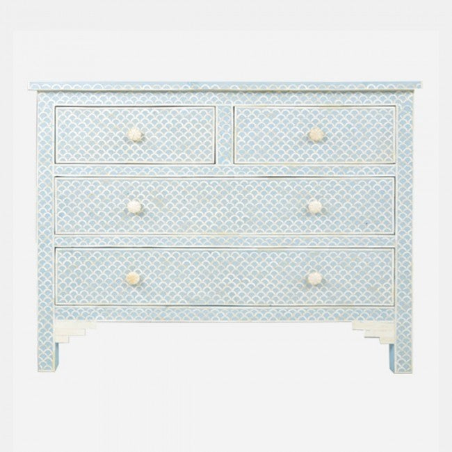 Maaya Bone Inlay Chest of Drawer sideboard Navy Blue