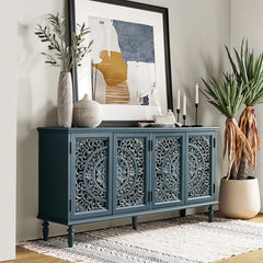 Indian Handmade Solid Wood Carved Sideboard