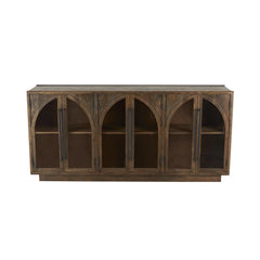 Indian Handmade Mango Classic Wood Glass Door Sideboard A3